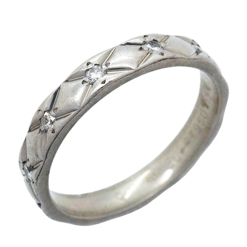 Chanel Matelassé Full Diamond Ring, Pt950 Platinum, Diamond, Size #57, Men's/...